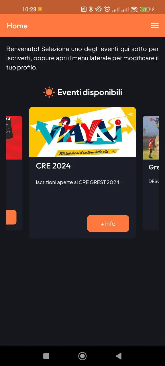 Screenshot 1 - Home dell'app Segresta